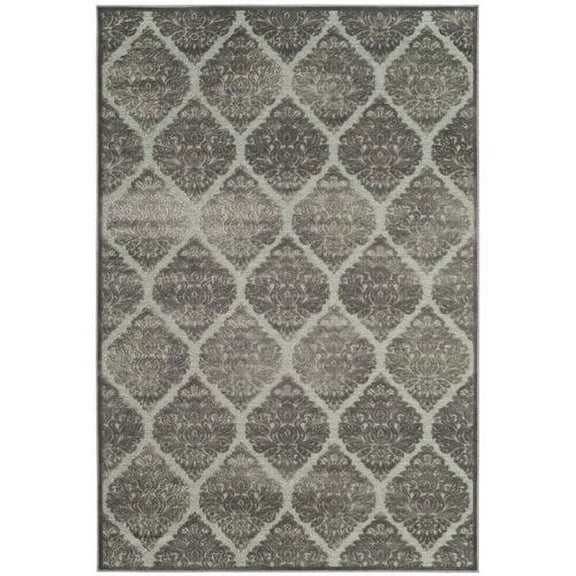 SAFAVIEH Paradise Wight Damask Floral Area Rug, Seafoam/Grey, 4' x 5'7"