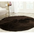 thumbnail image 1 of SAFAVIEH Paris Darwin Plush Polyester Shag Area Rug, Chocolate, 7' x 7' Round, 1 of 6