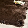 thumbnail image 1 of SAFAVIEH Paris Darwin Plush Polyester Shag Area Rug, Chocolate, 7' x 7' Square, 1 of 3
