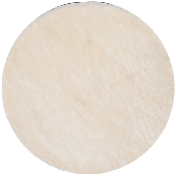 SAFAVIEH Paris Darwin Plush Polyester Shag Area Rug, Ivory, 9' x 9' Round