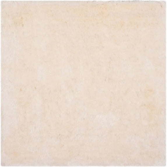 SAFAVIEH Paris Darwin Plush Polyester Shag Area Rug, Ivory, 9' x 9' Square
