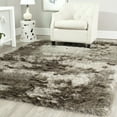 thumbnail image 1 of SAFAVIEH Paris Darwin Plush Polyester Shag Area Rug, Sable, 5' x 5' Square, 1 of 6