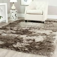 thumbnail image 1 of SAFAVIEH Paris Darwin Plush Polyester Shag Area Rug, Sable, 7' x 7' Square, 1 of 12