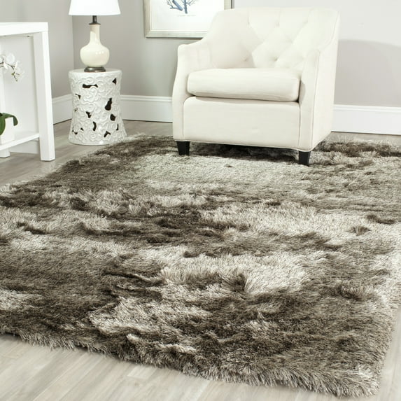 SAFAVIEH Paris Darwin Plush Polyester Shag Area Rug, Sable, 8'6" x 12'