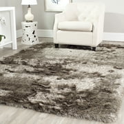 SAFAVIEH Paris Darwin Plush Polyester Shag Area Rug, Sable, 8' x 10'