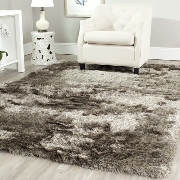 SAFAVIEH Paris Darwin Plush Polyester Shag Area Rug, Sable, 8' x 10'