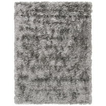 SAFAVIEH Paris Darwin Plush Polyester Shag Area Rug, Silver, 4' x 6'
