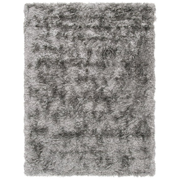 SAFAVIEH Paris Darwin Plush Polyester Shag Area Rug, Silver, 5' x 8'