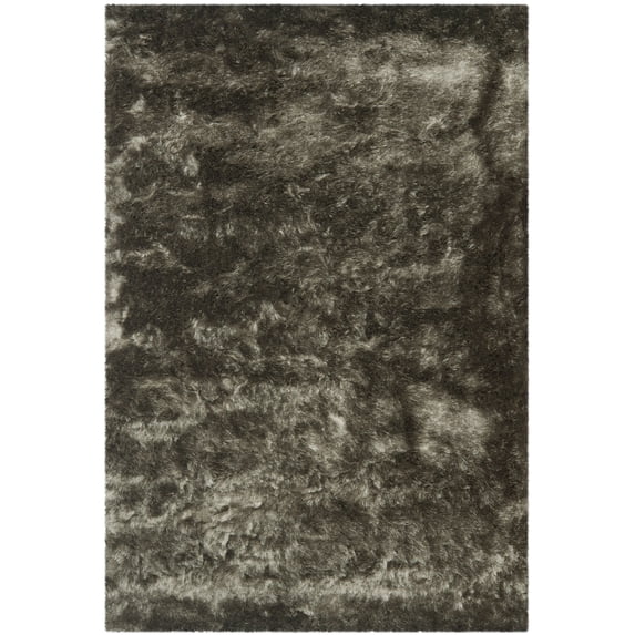 SAFAVIEH Paris Darwin Plush Polyester Shag Area Rug, Titanium, 2'6" x 4'