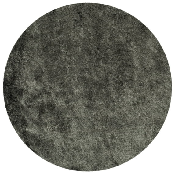 SAFAVIEH Paris Darwin Plush Polyester Shag Area Rug, Titanium, 4' x 4' Round