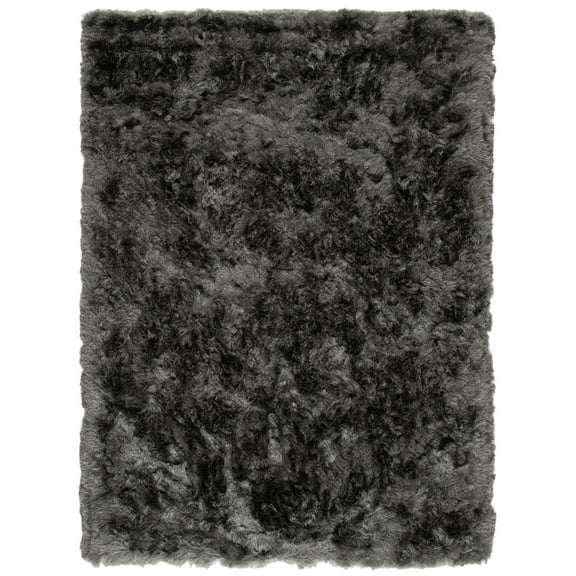 SAFAVIEH Paris Darwin Plush Polyester Shag Area Rug, Titanium, 5' x 8'