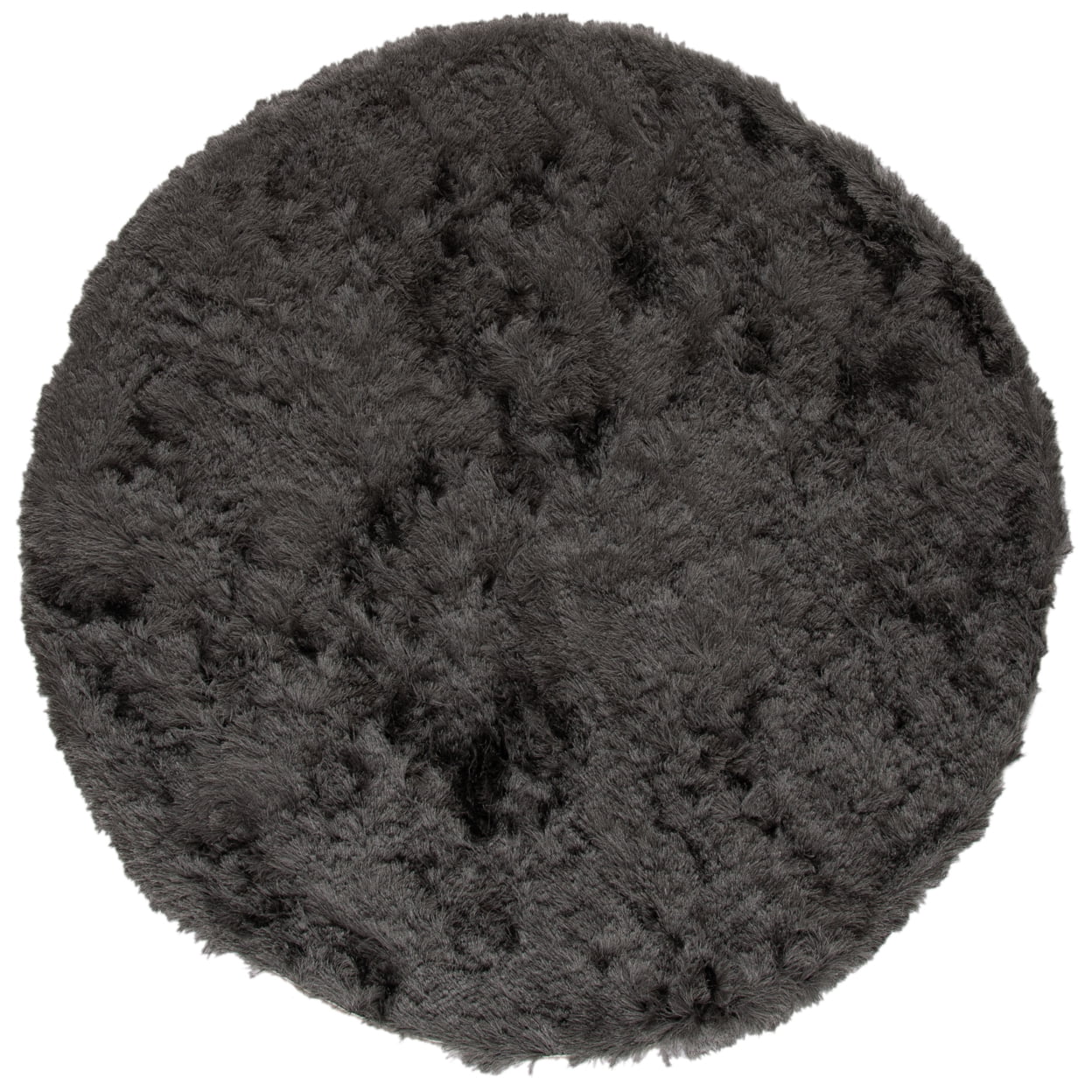 Titanium Round Hand-Tufted Shag Area Rug