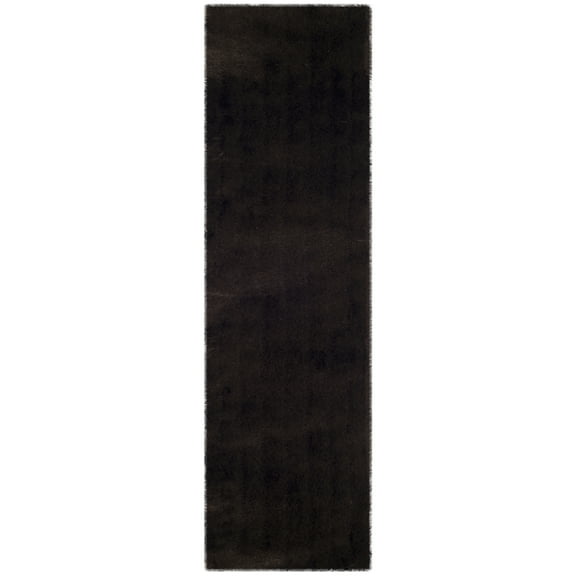 SAFAVIEH Paris Darwin Plush Polyester Shag Runner Rug, Chocolate, 2'3" x 8'
