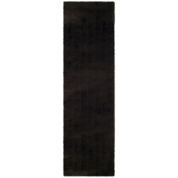 SAFAVIEH Paris Darwin Plush Polyester Shag Runner Rug, Chocolate, 2'3" x 8'