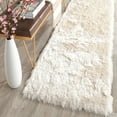 thumbnail image 1 of SAFAVIEH Paris Darwin Plush Polyester Shag Runner Rug, Ivory, 2'3" x 10', 1 of 7