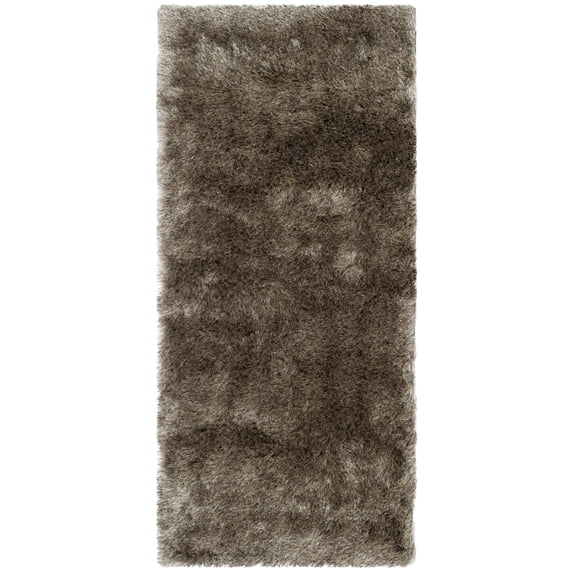 SAFAVIEH Paris Darwin Plush Polyester Shag Runner Rug, Sable, 2'3" x 10'
