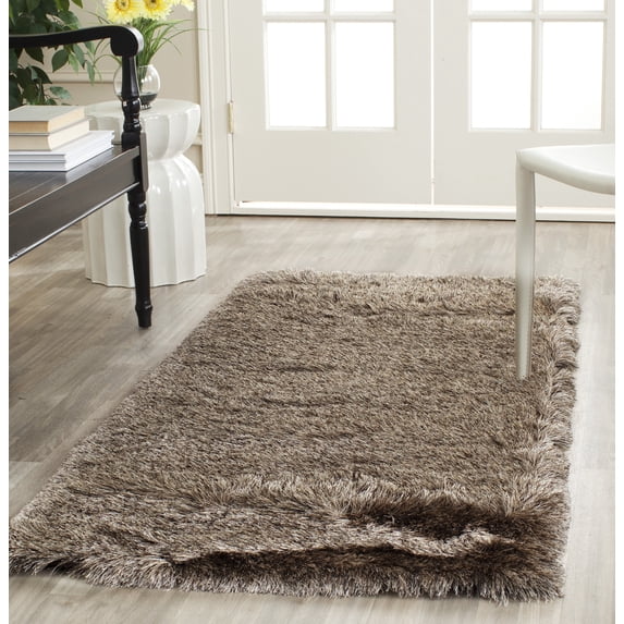 SAFAVIEH Paris Darwin Plush Polyester Shag Runner Rug, Sable, 2'3" x 8'
