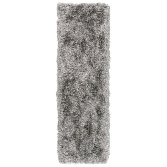 SAFAVIEH Paris Darwin Plush Polyester Shag Runner Rug, Silver, 2'3" x 10'