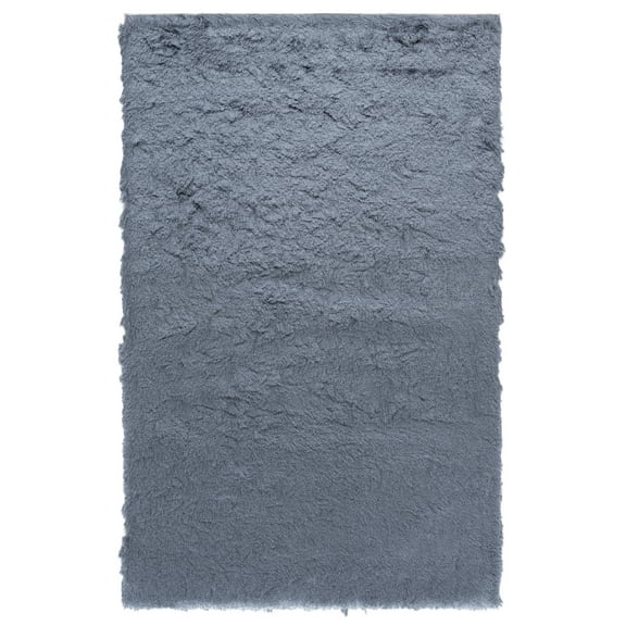 SAFAVIEH Paris Darwin Solid Polyester Shag Area Rug, Slate, 6' x 9'
