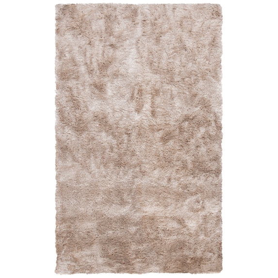 SAFAVIEH Paris Ivonette Solid Shag Area Rug, Dark Beig, 5' x 8'