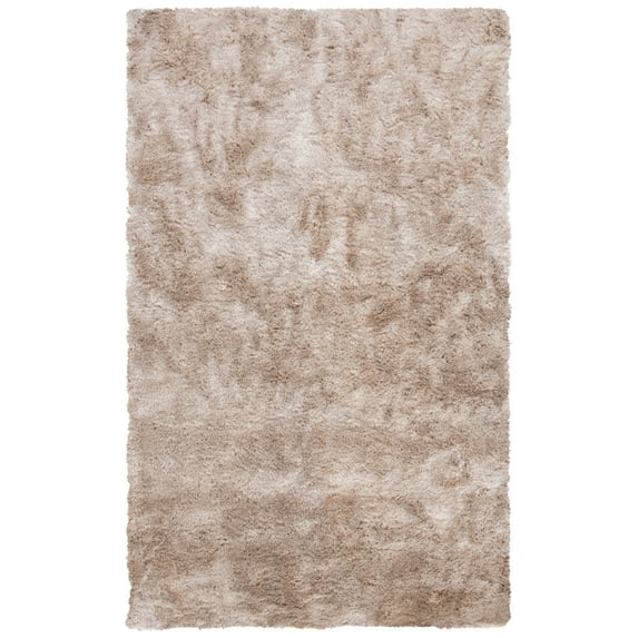 SAFAVIEH Paris Ivonette Solid Shag Area Rug, Dark Beig, 7' x 7' Round