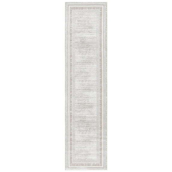 SAFAVIEH Parker Blaire Bordered Runner Rug, Taupe/Gray Gold, 2' x 8'