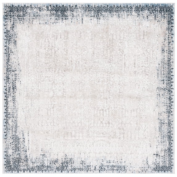 SAFAVIEH Parker Corrine Abstract Polyester Area Rug, Taupe/Blue, 6'7" x 6'7" Square