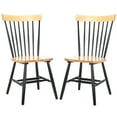 thumbnail image 1 of SAFAVIEH Parker Country Wood Solid Dining Parsons Chair, Natural/Black (Set of 2), 1 of 14