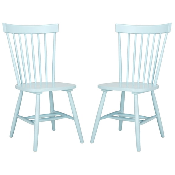 SAFAVIEH Parker Country Wood Solid Dining Parsons Chair, Pale Blue (Set of 2)