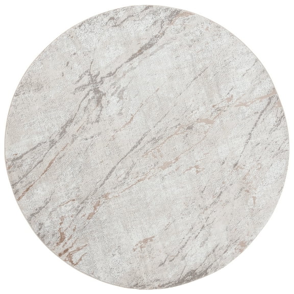 SAFAVIEH Parker Lucas Abstract Area Rug, Taupe/Gray Gold, 6'7" x 6'7" Round