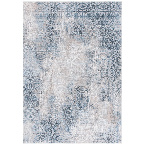 SAFAVIEH Parker Melany Abstract Polyester Area Rug, Blue/Taupe, 4' x 6'
