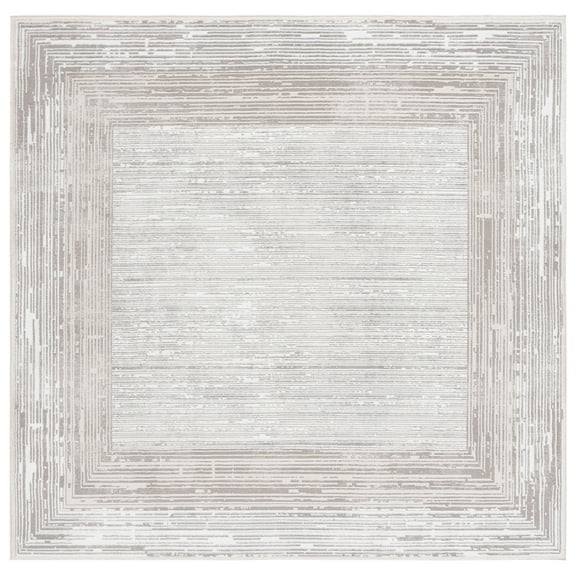 SAFAVIEH Parker Milo Abstract Area Rug, Taupe/Gray Ivory, 6'7" x 6'7" Square
