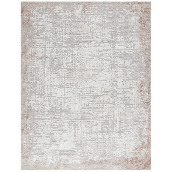 SAFAVIEH Parker Orval Distressed Polyester Area Rug, Taupe/Grey Gold, 8' x 10'