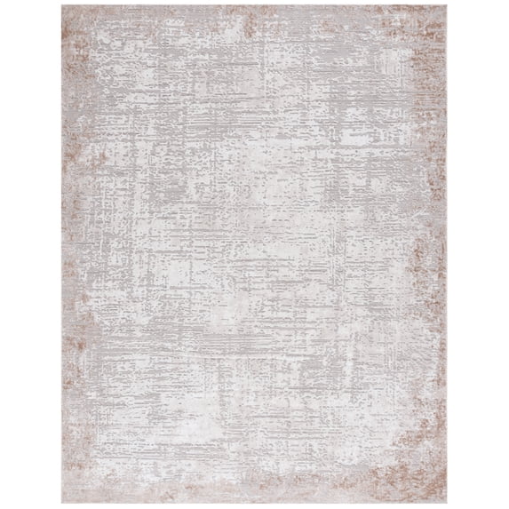 SAFAVIEH Parker Orval Distressed Polyester Area Rug, Taupe/Grey Gold, 9' x 12'