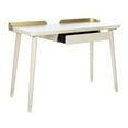 thumbnail image 1 of SAFAVIEH Parker Retro-Chic Desk with 1 Pull-Out Drawer, White Wash/Gold, 1 of 13