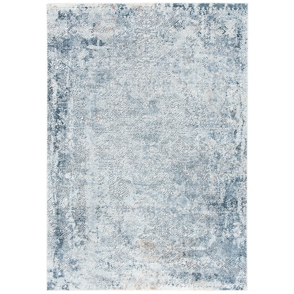 SAFAVIEH Parker Salah Abstract Polyester Area Rug, Blue/Taupe, 8' x 10'