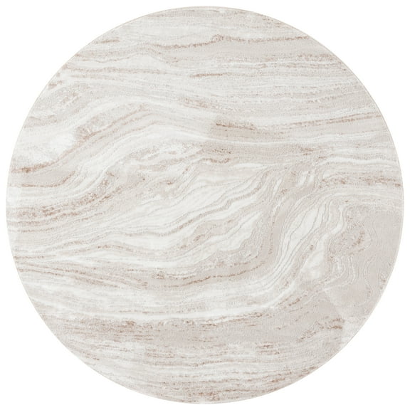 SAFAVIEH Parker Sheeva Abstract Area Rug, Beige/Ivory, 6'7" x 6'7" Round
