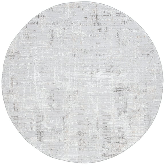 SAFAVIEH Parker Tyson Abstract Area Rug, Light Grey/Ivory Grey, 6'7" x 6'7" Round