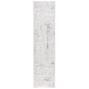 SAFAVIEH Parker Tyson Abstract Runner Rug, Light Grey/Ivory Grey, 2' x 8'
