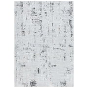 SAFAVIEH Parker Tyson Distressed Polyester Area Rug, Light Grey/Black, 5'3" x 7'6"