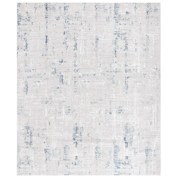SAFAVIEH Parker Tyson Distressed Polyester Area Rug, Taupe/Grey Blue, 9' x 12'