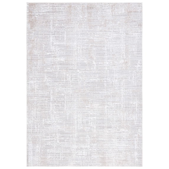 SAFAVIEH Parker Tyson Distressed Polyester Area Rug, Taupe/Grey Gold, 5'3" x 7'6"