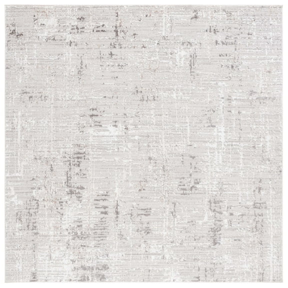 SAFAVIEH Parker Tyson Distressed Polyester Area Rug, Taupe/Ivory Grey, 6'7" x 6'7" Square
