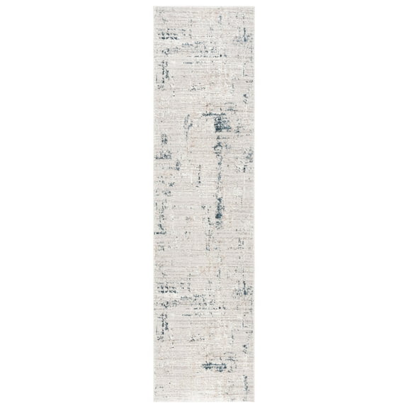 SAFAVIEH Parker Tyson Distressed Polyester Runner Rug, Taupe/Grey Blue, 2' x 8'