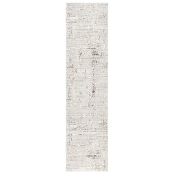 SAFAVIEH Parker Tyson Distressed Polyester Runner Rug, Taupe/Ivory Grey, 2' x 8'