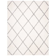 SAFAVIEH Parma Eglantine Geometric Shag Area Rug, Cream/Grey, 10' x 14'