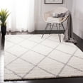 thumbnail image 1 of SAFAVIEH Parma Eglantine Geometric Shag Area Rug, Cream/Grey, 5'3" x 5'3" Square, 1 of 8