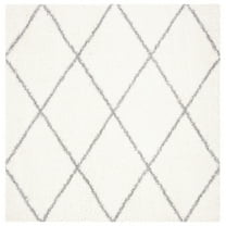 SAFAVIEH Parma Eglantine Geometric Shag Area Rug, Cream/Grey, 9' x 9' Square