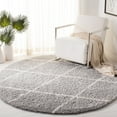 thumbnail image 1 of SAFAVIEH Parma Eglantine Geometric Shag Area Rug, Grey/Cream, 5'3" x 5'3" Round, 1 of 8