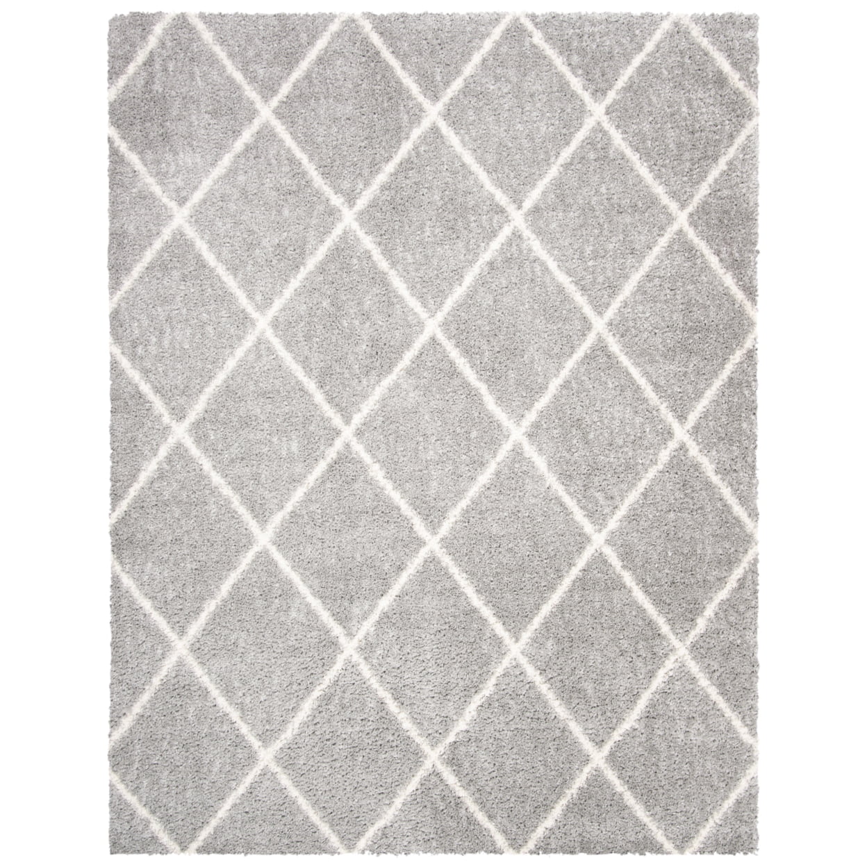 Gray Geometric Shag 8' x 10' Stain-Resistant Area Rug